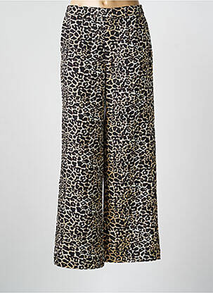 Pantalon large tissage popeline taille haute noir OBJECT femme