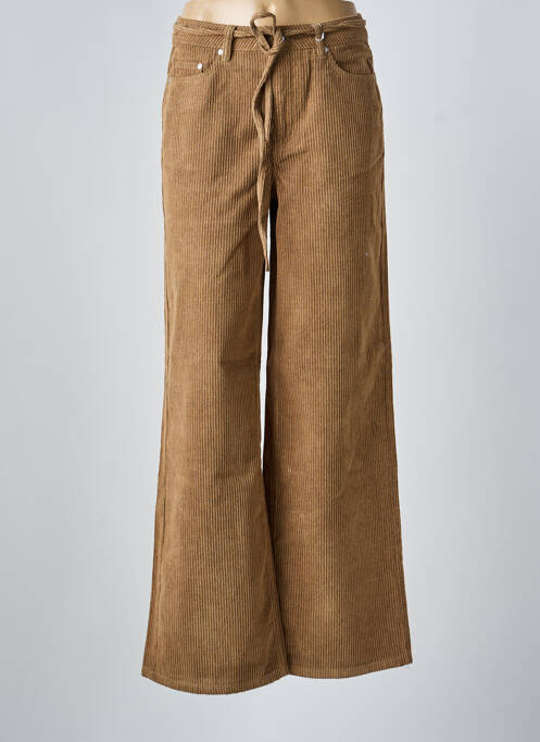 Pantalon flare stretch taille haute marron OBJECT femme