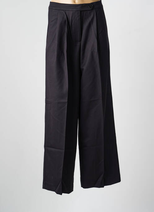 Pantalon large fermeture zippée sous rabat boutonné taille haute noir GRACE & MILA femme