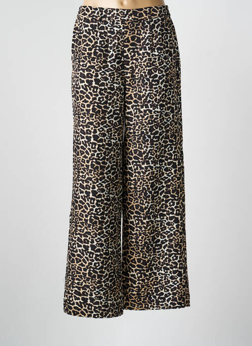 Pantalon large tissage popeline taille haute noir OBJECT femme