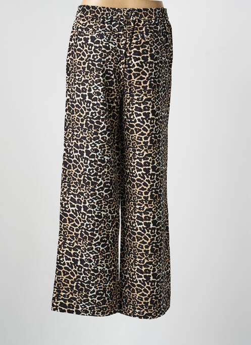 Pantalon large tissage popeline taille haute noir OBJECT femme