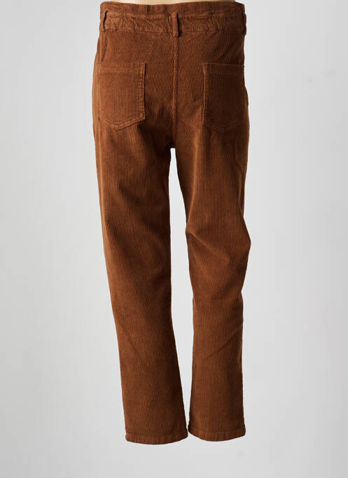 Pantalon slim taille élastique taille haute marron MARIE ILE DE RE femme