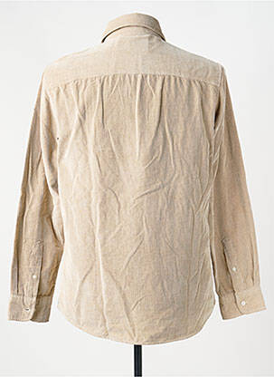 Chemise manches longues coupe droite beige SELECTED homme