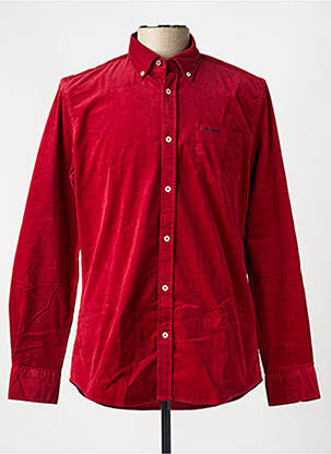 Chemise manches longues coupe droite rouge NEW ZEALAND AUCKLAND homme