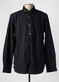 Chemise manches longues coupe droite noir FIL NOIR homme