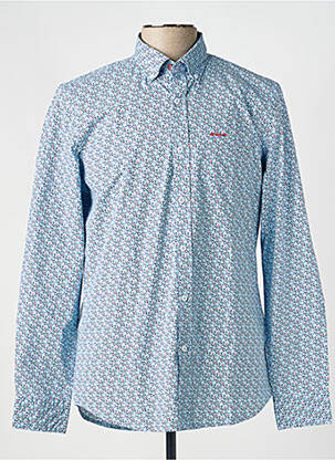 Chemise manches longues imprimé fantaisie bleu NEW ZEALAND AUCKLAND homme