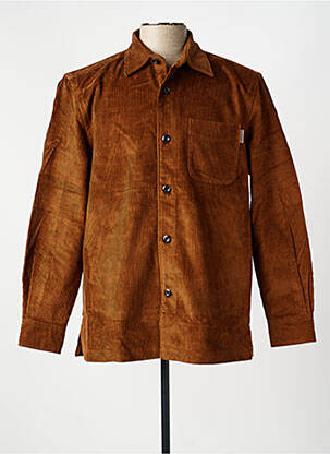 Chemise manches longues coupe droite marron TOMMY HILFIGER homme