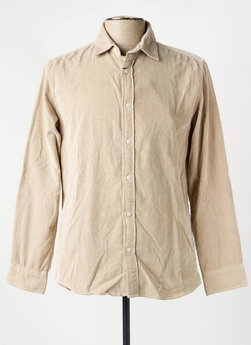 Chemise manches longues coupe droite beige SELECTED homme