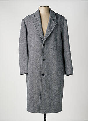 Manteau long epaulette sans capuche gris SELECTED homme