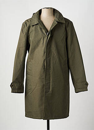 Trench fermeture boutonnée sur le devant a capuche vert EL GANSO homme