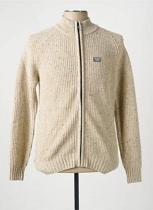 Gilet manches longues tissage chiné beige NEW ZEALAND AUCKLAND homme