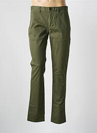 Pantalon chino fermeture zippée sous rabat avec crochet taille normale vert STRELLSON homme