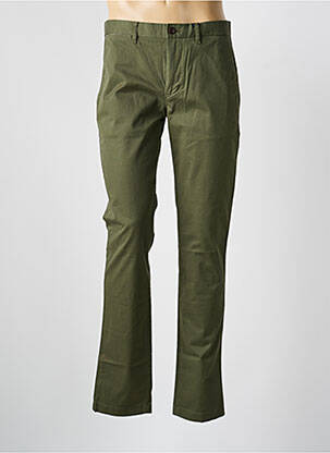 Pantalon chino fermeture zippée sous rabat avec crochet taille normale vert STRELLSON homme