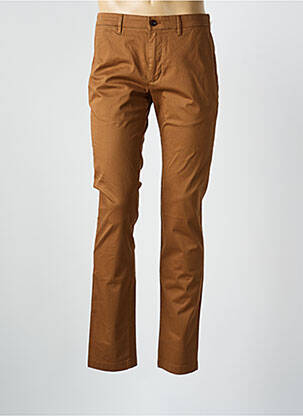 Pantalon chino tissage popeline taille normale marron TOMMY HILFIGER homme