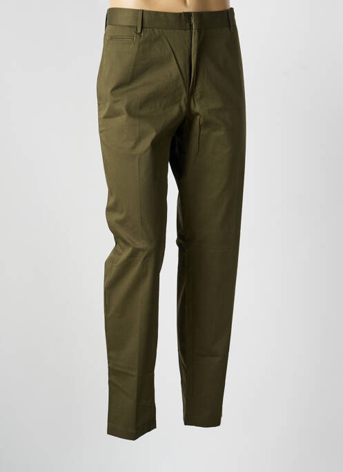 Pantalon chino fermeture zippée sous rabat avec crochet taille normale vert STRELLSON homme