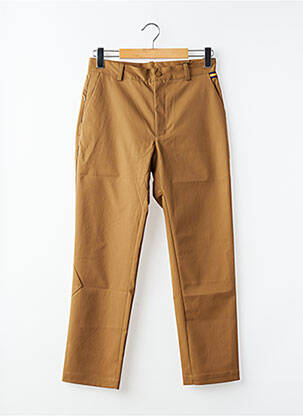 Pantalon chino tissage popeline taille normale marron KWAY homme