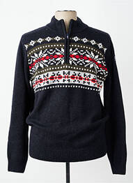 Pull maille tricot manches longues noir NEW ZEALAND AUCKLAND homme