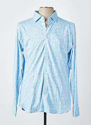 Chemise manches longues imprimé fantaisie bleu DESOTO homme