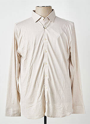 Chemise manches longues coupe cintrée beige DESOTO homme