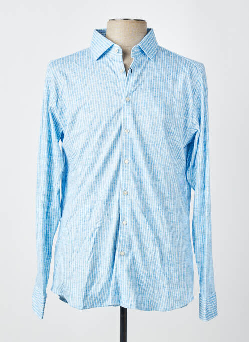 Chemise manches longues imprimé fantaisie bleu DESOTO homme