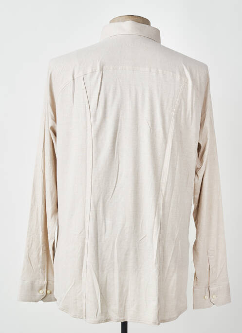 Chemise manches longues coupe cintrée beige DESOTO homme