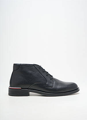 Bottines/boots tissage satiné talon bas noir TOMMY HILFIGER homme
