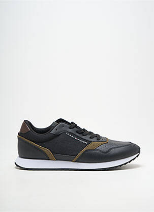 Baskets tissage satiné bout rond noir TOMMY HILFIGER homme