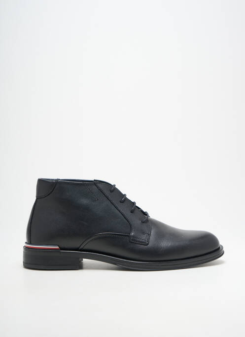 Bottines/boots tissage satiné talon bas noir TOMMY HILFIGER homme