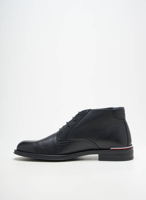 Bottines/boots tissage satiné talon bas noir TOMMY HILFIGER homme