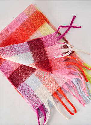 Echarpe imprimé carreaux rose PIECES femme