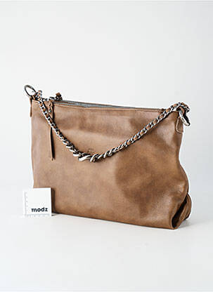 Sac bandoulière amovible forme rectangulaire marron MILA LOUISE femme