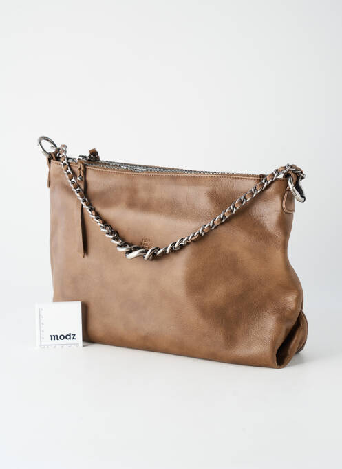 Sac multipoches forme rectangulaire marron MILA LOUISE femme