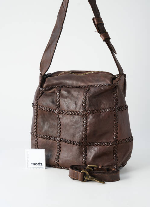 Sac multipoches forme carré marron BIBA femme