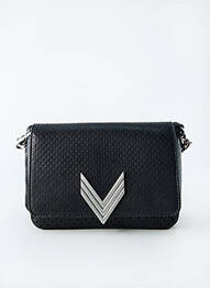 Sac cuir lisse forme rectangulaire noir IKKS femme