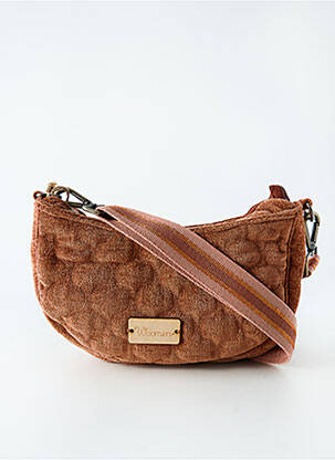 Sac fermeture zippée forme rectangulaire marron WOOMEN femme