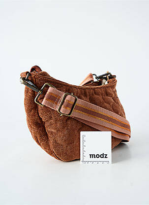 Sac fermeture zippée forme rectangulaire marron WOOMEN femme