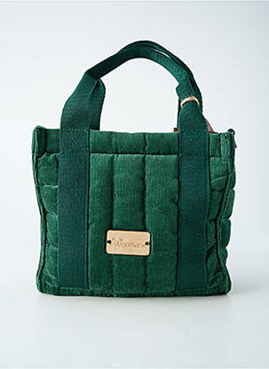 Sac fermeture zippée forme carré vert WOOMEN femme