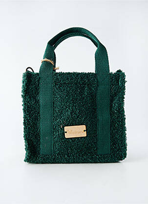 Sac fermeture zippée forme carré vert WOOMEN femme