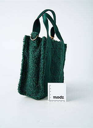 Sac fermeture zippée forme carré vert WOOMEN femme