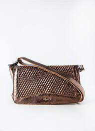 Sac bandoulière réglable forme rectangulaire marron LEA.TONI femme