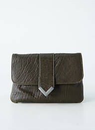 Pochette effet matière satinée vert IKKS femme