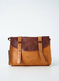 Sac cuir lisse forme rectangulaire marron LEA.TONI femme