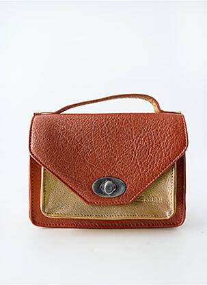 Sac multipoches forme rectangulaire marron LEA.TONI femme