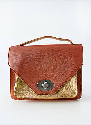 Sac doublure textile forme rectangulaire marron LEA.TONI femme