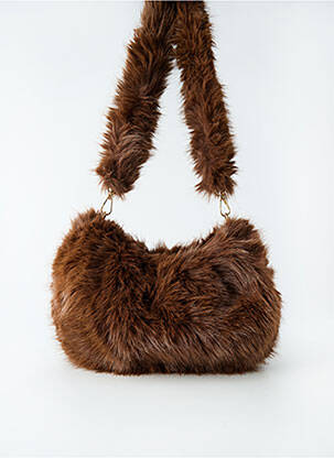 Sac fermeture zippée forme rectangulaire marron TURBO femme