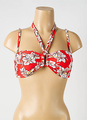 Haut de maillot de bain stretch haut soutien-gorge moulé rouge AUBADE femme