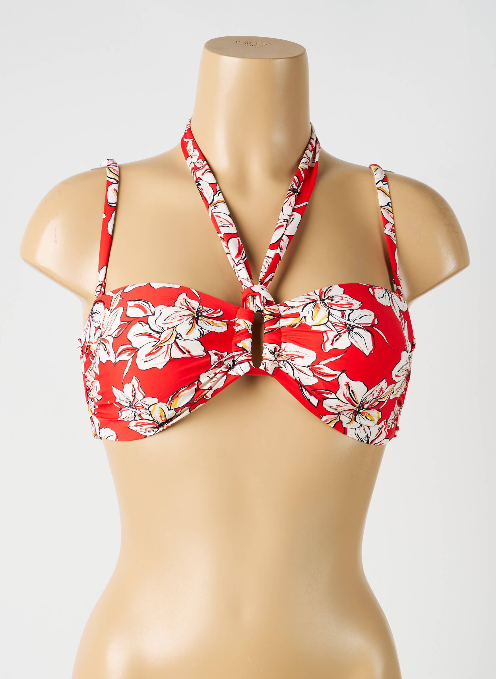 Haut de maillot de bain stretch haut soutien-gorge moulé rouge AUBADE femme