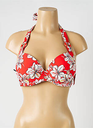 Haut de maillot de bain stretch haut soutien-gorge push-up rouge AUBADE femme