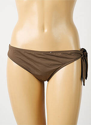 Bas de maillot de bain effet matière satinée culotte vert AUBADE femme