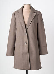 Manteau long coupe droite sans capuche gris CECIL femme